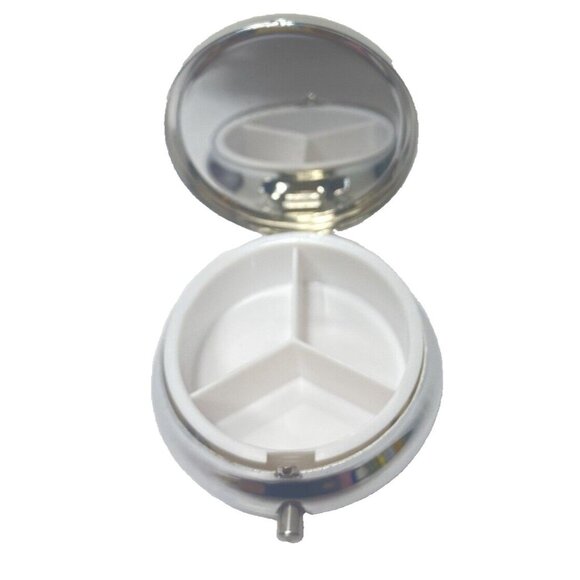 Medicine Pill Holder 3 Compartments Divider Easy Carry In Purse Take Along Small - Picture 5 of 9